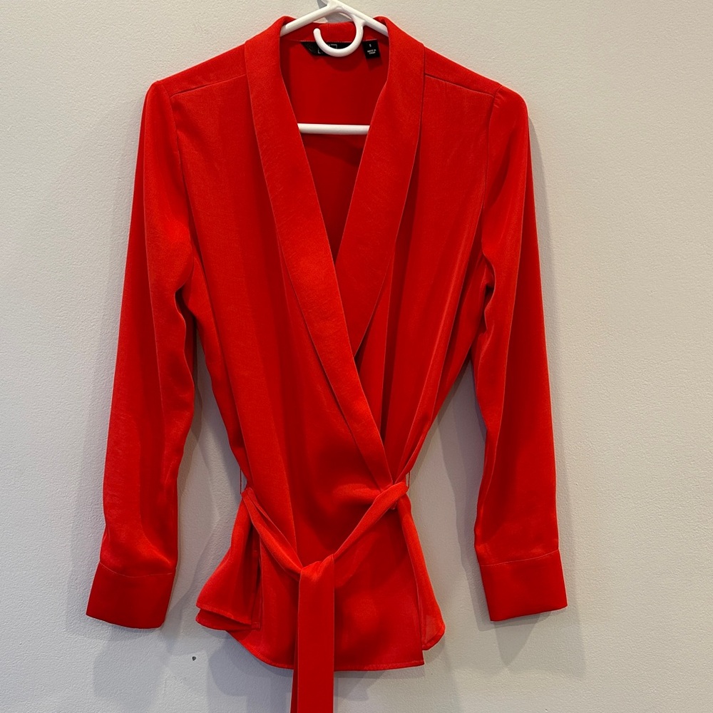 G by Giuliana Vibrant Red Wrap Blouse